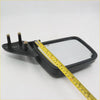 Black plastic side door mirror with rectangular reflective surface and three mounting posts for nissan navara d21 ute