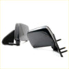 Black plastic side door mirrors with glossy finish and mounting brackets for nissan navara d21 ute 1987-1997
