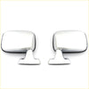 Pair of chrome finished rectangular side door mirrors with black trim for toyota hilux 1978-1984