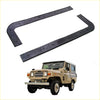 Black rubber side fender weatherstrip for vintage beige nissan datsun patrol g60 jeep 2dr shown from back side