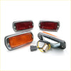 Side marker light set for Nissan Datsun 510 S30 B210 120Y 240Z 260Z with chrome finish red and amber lenses and wiring harness