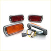 Set of four vintage chrome side marker lights with red amber and orange lenses for nissan datsun 510 1600 120y b210