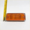 Rectangular amber led side marker light with chrome metal frame and ribbed lens for nissan datsun 620 utility lh