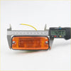 Orange rectangular side marker light with clear lens and two silver screws for mazda b1600 b1800 1971-1979