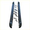 Black rubberized side step running board with textured grip and matching brackets for hilux 2015-2026 double cab