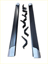 Side step running board oem style triton 2019-2023 double cab black and silver with sleek ribbed grip design