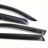 Black glossy side visor wind deflector with sleek curved design and subtle branding for toyota hilux 4-dr ute 2004-2015