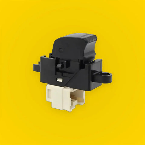 Black plastic single window switch with white connector base for left hand nissan pathfinder r50 4wd ute offroad