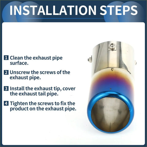 Shiny metallic slant exhaust tip with blue to copper gradient and bolted mounts for toyota land cruiser 2023-2024