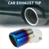 Shiny blue and silver metallic slant exhaust tip with 3.8 inch inlet shown from back for toyota land cruiser 2023 2024