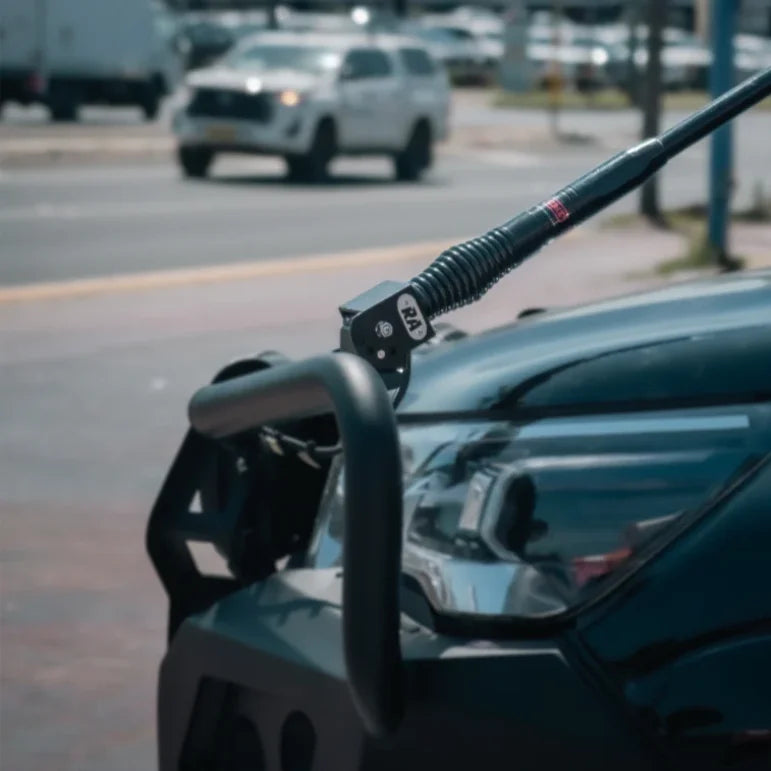 Slotted Stainless Steel Folding Antenna Bracket Black Finish - Folding Antenna Bracket