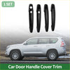 Black plastic car door handle cover trim set for toyota land cruiser prado shown from the back side