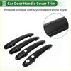 Black plastic smart car door handle cover trims for toyota highlander 2008-2013 with glossy finish and keyhole cutouts