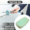 A sleek mint green tpu smart key fob cover case with gold trim and glossy finish for 2006-2022 Toyota Prius keys