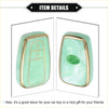 Smart key fob cover case for toyota prius 2006-2022 in sleek mint green tpu with gold metallic frame and marbled texture