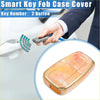 Translucent peach and gold gradient smart key fob cover for toyota prius 2006-2022 made of glossy tpu rubber