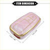 Smart key fob cover case for toyota prius 2006-2022 with pink marble finish and gold trim in tpu material