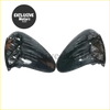 Black glossy finished motorcycle side mirrors with sleek aerodynamic design and integrated signals for mitsubishi l200 triton
