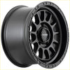 Black matte finish alloy wheel sniper ballistic 17x9 with rugged multi spoke design and wifer logo in center