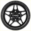 Black sniper millrad alloy wheel in matte black 17x9 with silver spoke accents and 6x139.7 bolt pattern at +15 offset