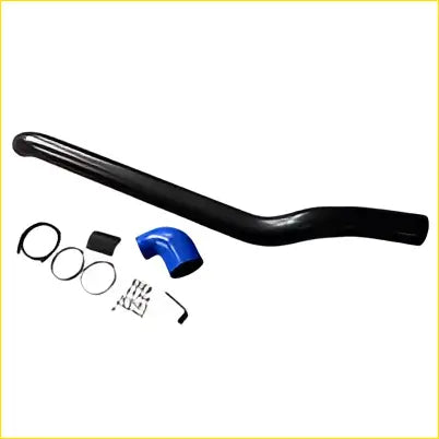 Black rubber intake tube with blue fittings and metal hardware for stainless steel snorkel kit fit for landcruiser prado