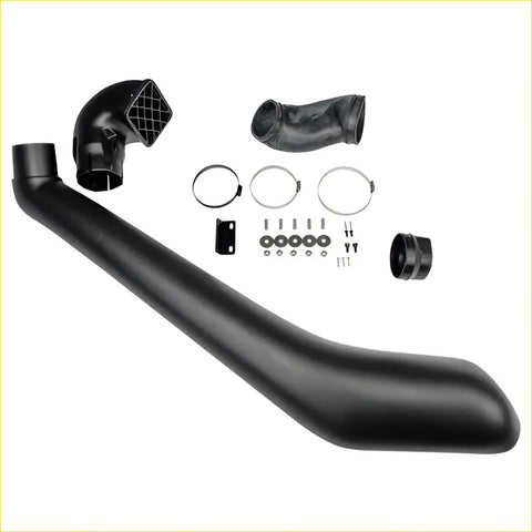 Black rubber snorkel air intake tube with curved design and meshed end cap for mitsubishi triton 2019-2023