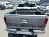 Silver ford ranger xlt pickup truck rear with soft tonneau cover bed liner and roll bar for holden colorado double cab