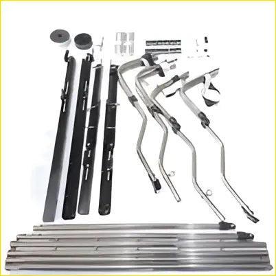 Black and chrome automotive fuel line kit with connectors for soft ute canopy wildback on toyota hilux a deck dual cab