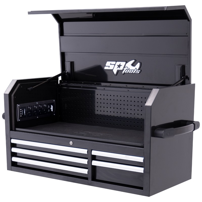 SP Tools 5 Drawer Sumo Power Hutch Tool Box Black/Chrome