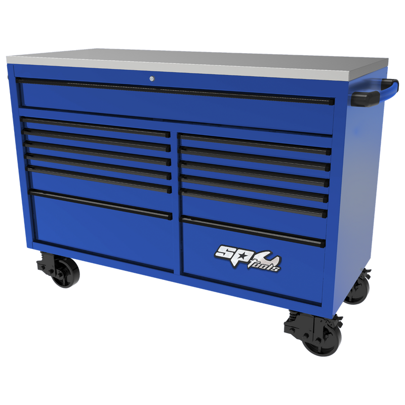 SP Tools 59in. 13 Drawer USA Sumo Rollercab Blue/Black