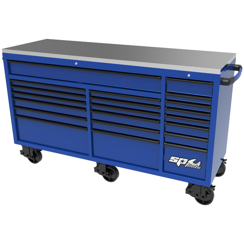 SP Tools 73in. 21 Drawer USA Sumo Rollercab Blue/Black