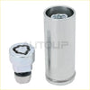 Chrome finished alloy wheel lock with matching tool for spare tire carrier anti theft on ford super duty trucks