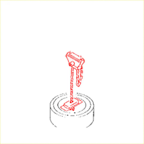 Red hand truck spare tire carrier with chain attached resting on circular base for mazda b series bravo truck