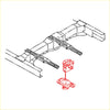 Red plastic spare wheel tire carrier suspension assembly for toyota hilux 1988-1997 shown from back side