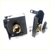 Black metal lock mechanism with brass keyway and spring for spare wheel tire carrier toyota hilux 1988-1997