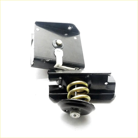 Black metal spare wheel tire carrier mount with gold coil spring and white lever for toyota hilux ute 1997-2005