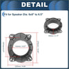 Black plastic speaker spacer ring adaptor with four flanged legs and screw holes for toyota 6x9 to 6.5 speakers