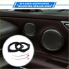 Black plastic speaker spacer ring with wiring and connectors for toyota echo 6.5 inch speakers back side view