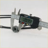 Black digital caliper measuring 20.35mm diameter threaded connector on speedo cable for nissan datsun bluebird sss 510
