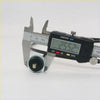 Black digital caliper measuring silver and black cylindrical speedo cable component for Nissan Datsun 1960-1970