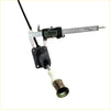 Black and white automotive fuel line connector with metallic threaded end for speedometer cable on datsun nissan navara d21