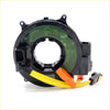Black plastic airbag tensioner with yellow and orange wiring for spiral cable clock spring in mitsubishi outlander airtrek