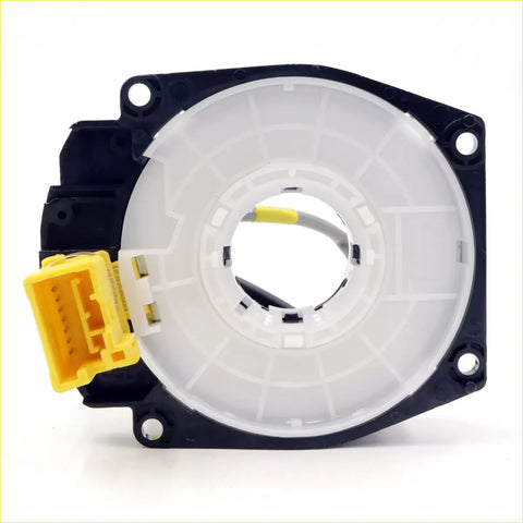 Black and white plastic spiral cable clock spring with yellow electrical connector for nissan navara d22 wd21