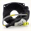 Black plastic spiral cable clock spring with gray and yellow wiring harnesses for nissan navara d22 wd21 backside view