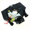 Black plastic spiral cable clock spring with white connector and yellow 8-pin plug for Nissan Navara D40 back side