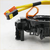 Black plastic spiral cable clock spring backside with yellow and orange airbag tensioner connectors for toyota hilux kun26