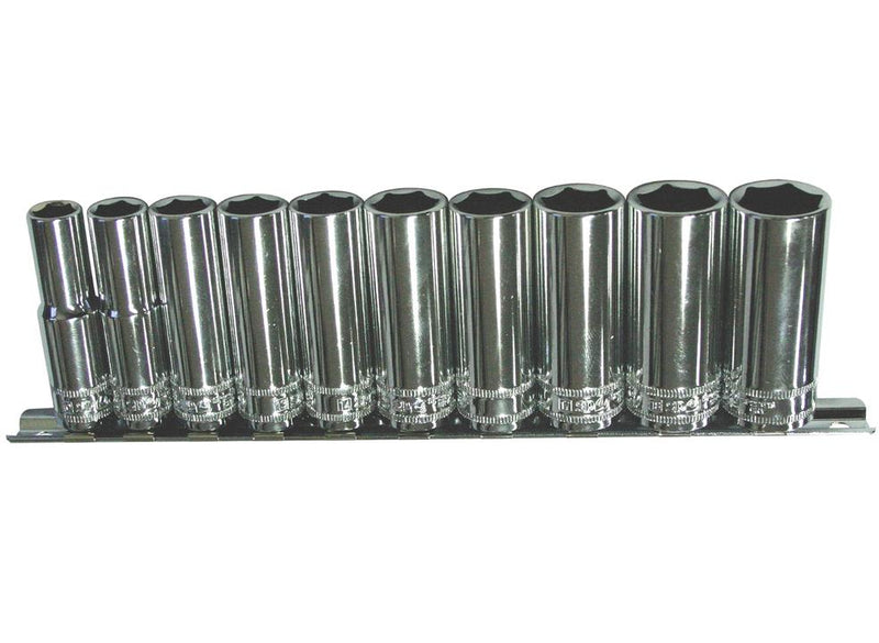 SP Tools Socket Rail 3/8"Dr Deep 6PT 10Pc Metric