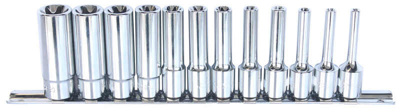 SP Tools 12Pc 3/8" Dr Deep E Torx Socket Rail