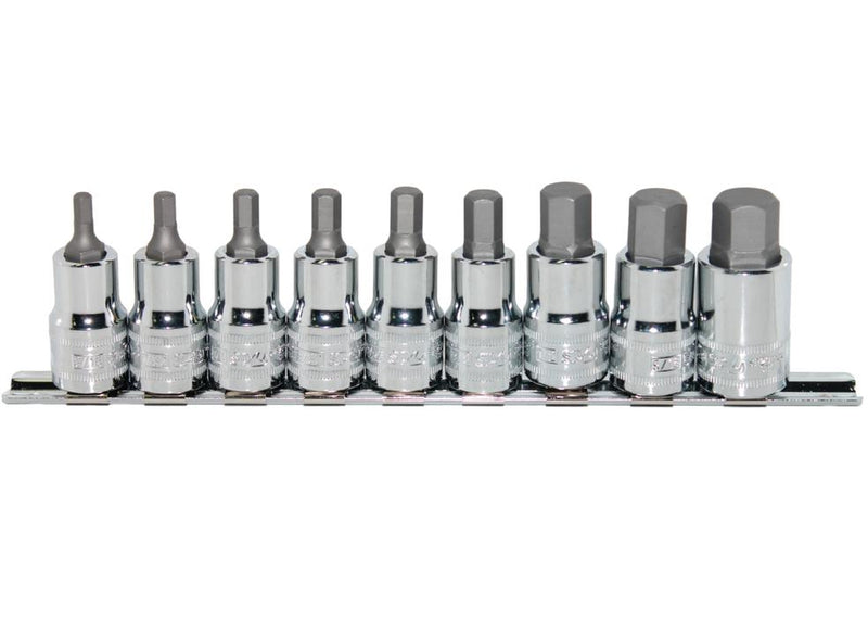 SP Tools Socket Rail Set 1/2"Dr 9Pc SAE Inhex