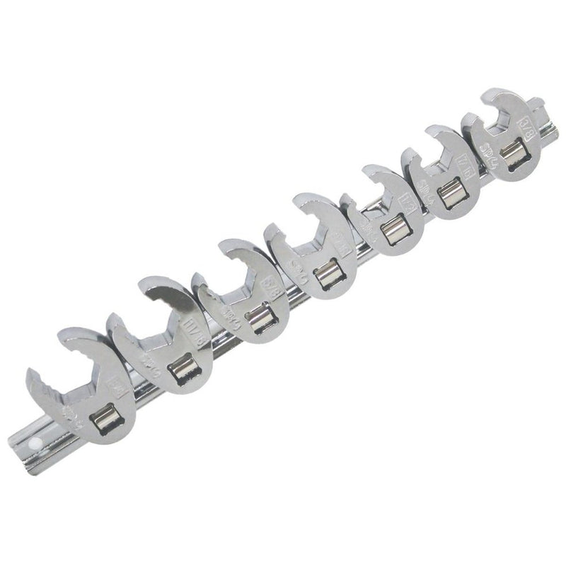 SP Tools Flare Crowfoot Nut Wrench Rail 3/8"Dr SAE 7Pc